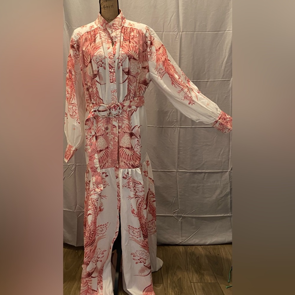 Plus Size White Dress With pink floral print, Never Worn